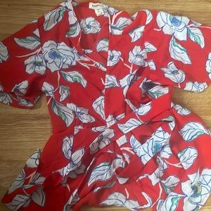 red MONTEAU wrap around shirt